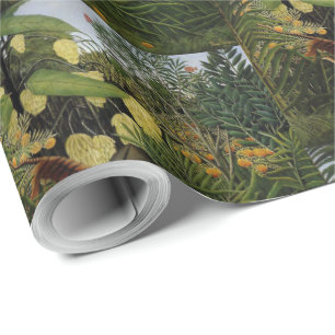 Vintager Rousseau-Kampf zwischen Tiger und Buffalo Geschenkpapier