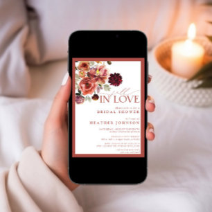 Vintager Rückgang der Liebe Blumenkohl Brautparty Einladung