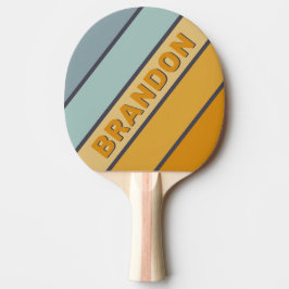 Vintager rückrograde Regenbogen fett Streifen mit  Tischtennis Schläger