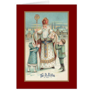 Vintager Russe Sankt Nikolaus mit Kindern