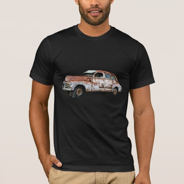 Vintager Rusted Car Graphic T - Shirt (Vorderseite)