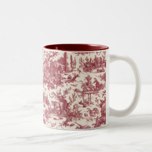 Vintager rustikaler Bauernhof Französisch Toile-Re Zweifarbige Tasse