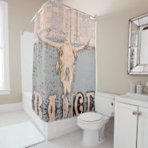 Vintager Rustikaler Bull Skull Grauer Beige Wester