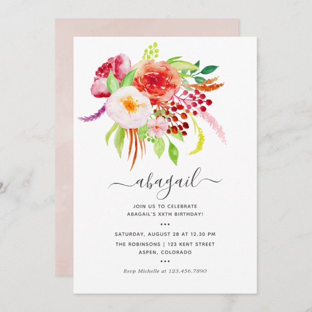 Vintager Rustikaler Geburtstag Einladung (Vorne/Hinten)