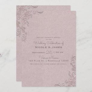 Vintager rustikaler Glamour Elegante Rose Einladung