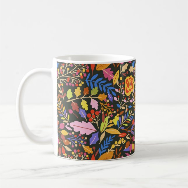 Vintager Rustikaler Herbst Botanischer Garten Kaffeetasse (Links)