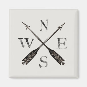 Vintager rustikaler Kompass-Norden-Südostwesten Magnet