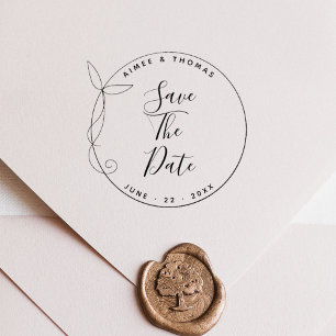 Vintager rustikaler Kranz Save the Date Hochzeit Gummistempel