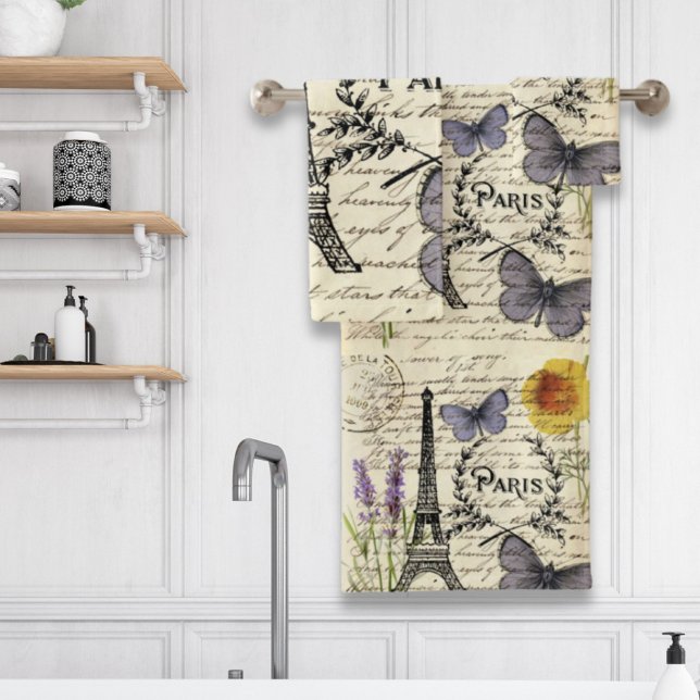 Vintager, rustikaler Schmetterlingsturm Badhandtuch Set (Von Creator hochgeladen)