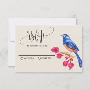 Vintager rustikaler Wildvogel RSVP Karte