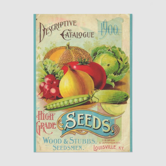 Vintager Saatkatalog Seidenpapier (Vorderseite)