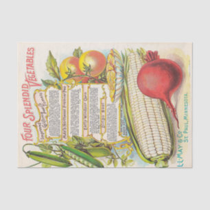 Vintager Saatkatalog Vier köstliche Gemüse Seidenpapier