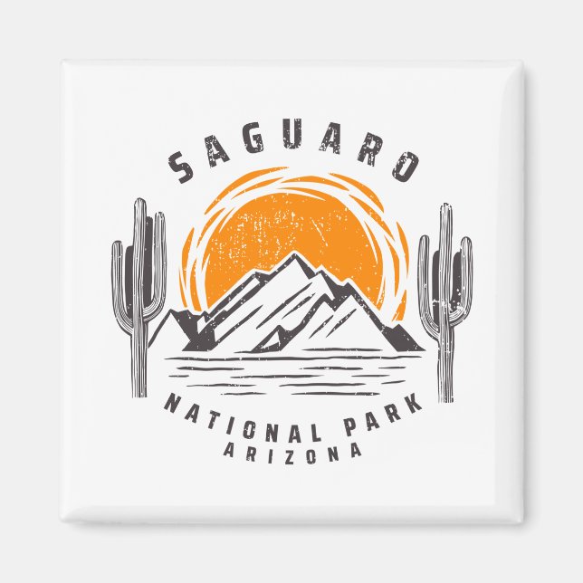 Vintager Saguaro-Nationalpark mit Kakteen Magnet (Vorne)