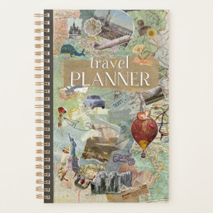 Vintager Sammelreiseplan Planer