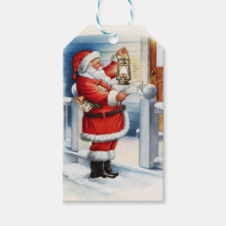 Vintager Santa 3 Geschenkanhänger