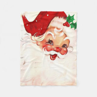 Vintager Santa 4 Fleecedecke