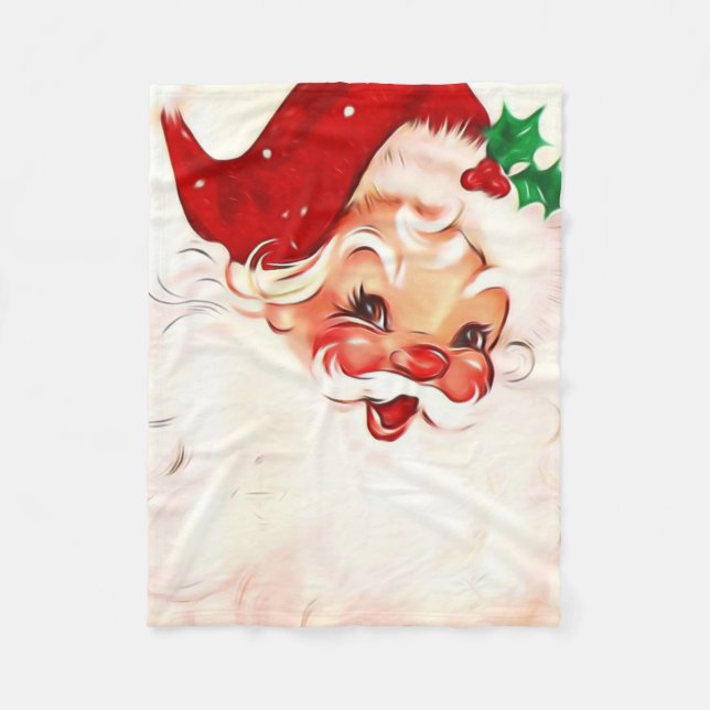 Vintager Santa 4 Fleecedecke (Vorderseite)