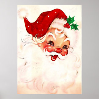 Vintager Santa 4 Poster