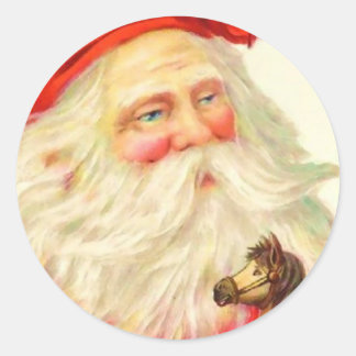 Vintager Santa-Aufkleber Runder Aufkleber