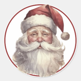 Vintager Santa-Aufkleber Runder Aufkleber