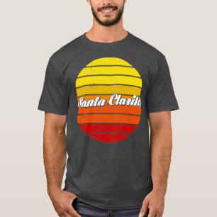 Vintager Santa Clarita City California Retro Sunse T-Shirt