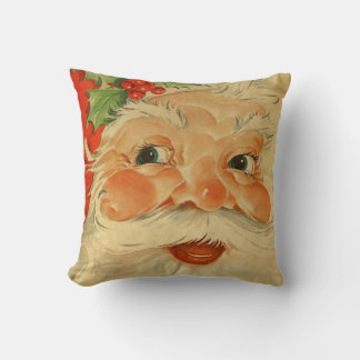 Vintager Santa Claus Face Retro Kris Kringle Kissen