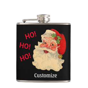 Vintager Santa Claus gegenüber Vinyl Wrapped Flask Flachmann