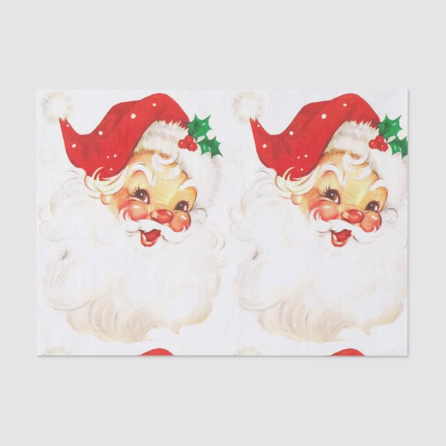 Vintager Santa Claus Retro Weihnachten Seidenpapier (Vorderseite)