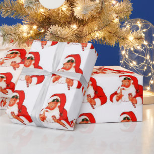 Vintager Santa Claus Sprichwort Shhh Wrapping Pape Geschenkpapier