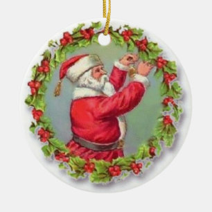 Vintager Santa Fixing Keramik Ornament