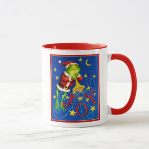 Vintager Santa-Frosch mit Trompete-Tasse Tasse