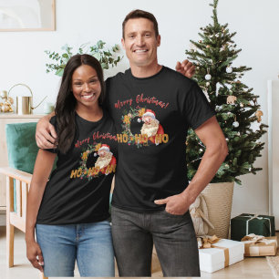 Vintager Santa & Gingerbread Ho-Ho-Ho Vibranntdruc T-Shirt