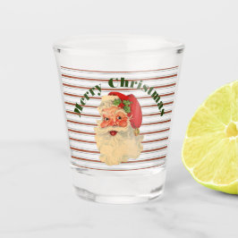 Vintager Santa mit Candy Cane Streifen Schnapsglas