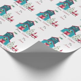 Vintager Santa North Pole-Posteingang nach und von Geschenkpapier