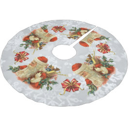 Vintager Santa- oder ST-Nick-Baumrock Polyester Weihnachtsbaumdecke