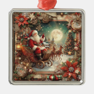 Vintager Santa Ornament