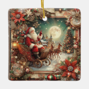 Vintager Santa Ornament