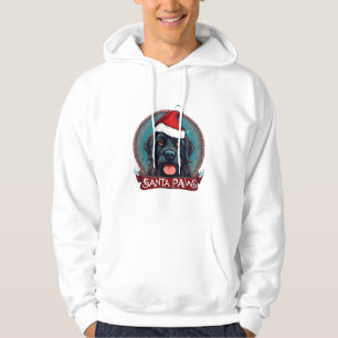 Vintager Santa Paws Hund mit Weihnachtsmannmütze W Hoodie
