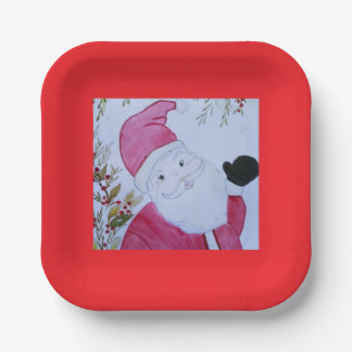 Vintager Santa Plate Pappteller