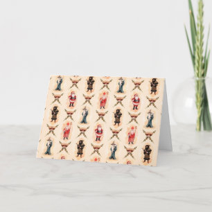 Vintager Santa Santa Santa Santa Santa Feiertagskarte