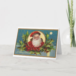 Vintager Santa Santa Santa Santa Santa Feiertagskarte