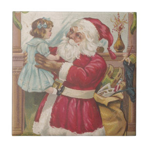 Vintager Santa Santa Santa Santa Santa Fliese