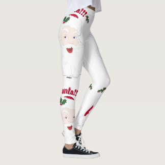 Vintager Santa Santa Santa Santa Santa Leggings