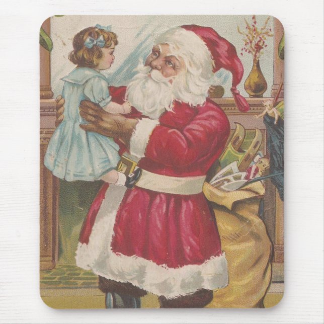 Vintager Santa Santa Santa Santa Santa Mousepad (Vorne)