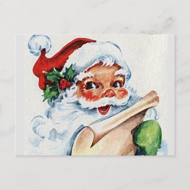 Vintager Santa Santa Santa Santa Santa Postkarte (Vorderseite)