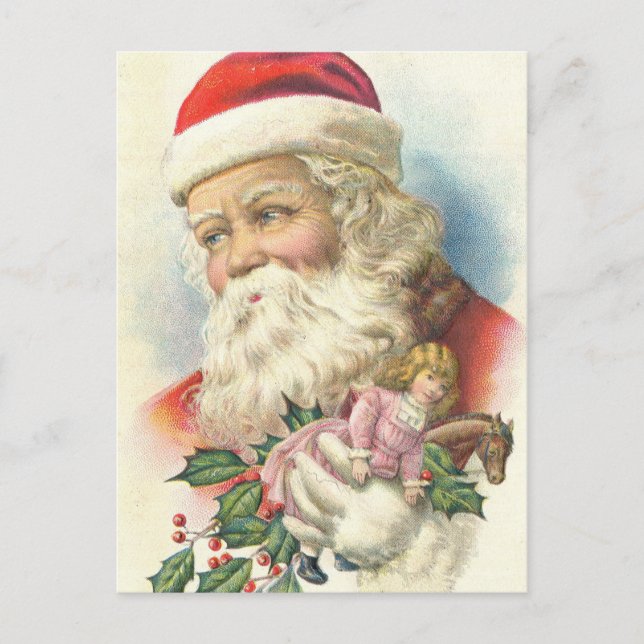 Vintager Santa Santa Santa Santa Santa Postkarte (Vorderseite)