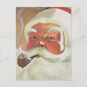 Vintager Santa Santa Santa Santa Santa Postkarte