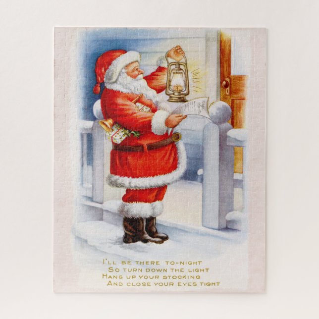 Vintager Santa Santa Santa Santa Santa Puzzle (Vertikal)