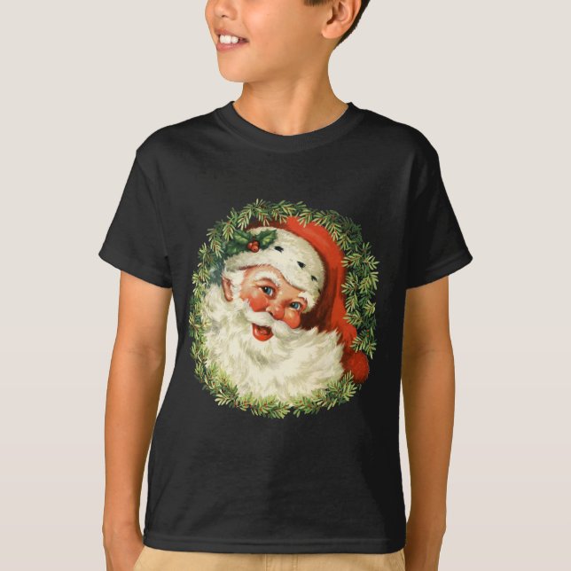 Vintager Santa Santa Santa Santa Santa T-Shirt (Vorderseite)