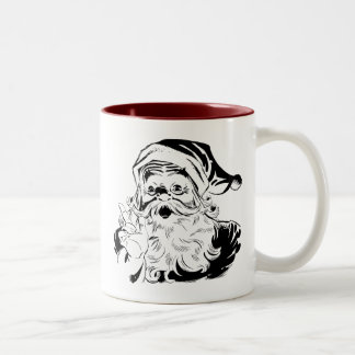 Vintager Santa Santa Santa Santa Santa Zweifarbige Tasse